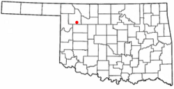 Location of Mutual, Oklahoma