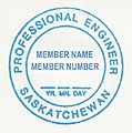 Professional Engineer Seal Province of Saskatchewan Canada