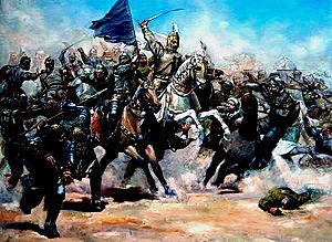 Qara Yusif Bey leading Qaraqoyunlu army against Shirvanshahs