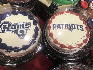 Rams and Patriots cakes