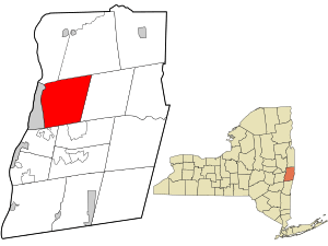 Location in Rensselaer County and the state of New York.