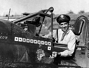 Robert Scott onboard his P-40