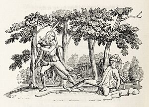 Robin Hood and guy of Gisborne Bewick 1832
