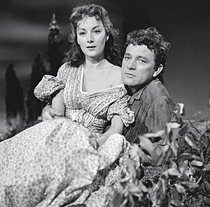 Rosemary Harris with Richard Burton in Wuthering Heights (1958)