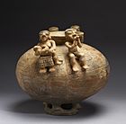 Sinú - Olla with Annular Base and Modeled Figures - Walters 482860 - Side A