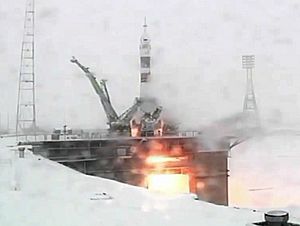 Soyuz TMA-22 lifts off from Gagarin's Start