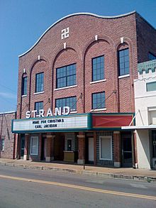 The historic Strand Theatre in Louisville, Mississippi.