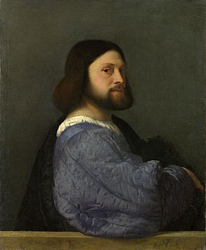 Titian - Portrait of a man with a quilted sleeve