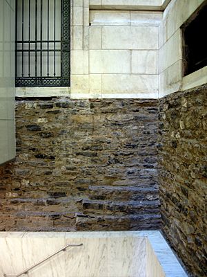Vestiges of Croton Distributing Reservoir embedded in the foundation of the New York Public Library