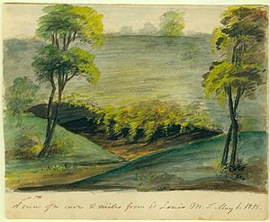 Watercolor Painting, "A View of a Cave, 2 Miles from St. Louis, Missouri Territory"
