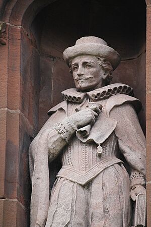 William Salesbury on the Translator's Memorial; Llanelwy - St Asaph, Cymru 07