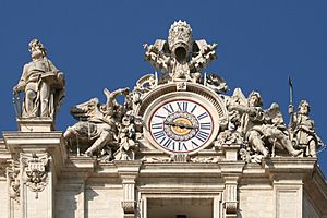 0 Horloge et Statue St-Simon - Côté droit façade St-Pierre (Vatican)