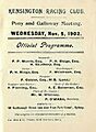 1902 Kensington Race Club Racebook P2