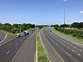 2019-07-24 10 43 51 View west along Interstate 70 and U.S. Route 40 (Baltimore National Pike) from the overpass for New Design Road in Frederick, Frederick County, Maryland