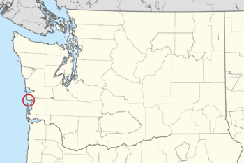 Location of the Shoalwater Bay Indian Tribe in Washington state