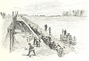 4th Massachusetts fortifying Camp Butler