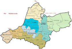 Administrative map of Aïn Témouchent province