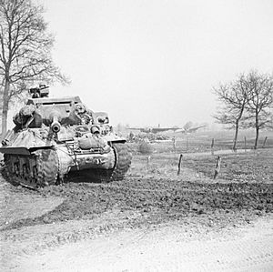 Achilles tank destroyer on the east bank of the Rhine