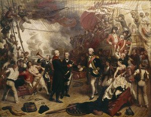 Admiral Duncan Receiving the Sword of the Dutch Admiral de Winter at the Battle of Camperdown, 11 October 1797 RMG BHC0506f