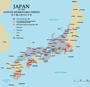 Location of Azuchi–Momoyama period