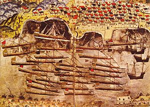 Barbarossa fleet wintering in Toulon 1543