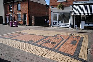 Brick paving mural, Lower Gungate, Tamworth - 2022-10-10 - Andy Mabbett - 01