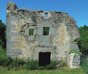 A ruined house in the exclave