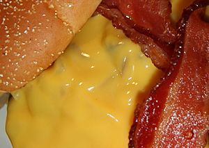 Cheeseburger with Velveeta processed cheese and bacon