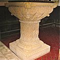 Christ Church, Welshpool. Font ? either of Caen stone or terracotta.c.1844