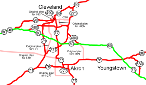 Cleveland Interstate Highways map