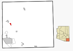 Location in Cochise County and the state of Arizona