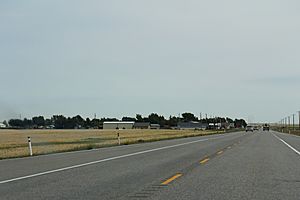 Looking east at Cowley on AB3 (Crowsnest Highway)
