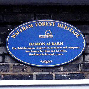 Damon Albarn's blue plaque. 2017.