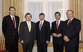 De Nordiska statsministrarna. (Bilden ar tagen vid Nordiska radets session i Oslo, 2003)