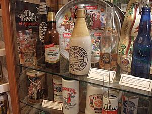 Display case at the Beer Can Museum