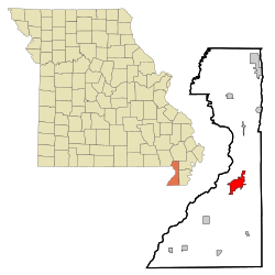 Location of Kennett, Missouri