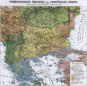 Ethnic map of Balkans - german 1882