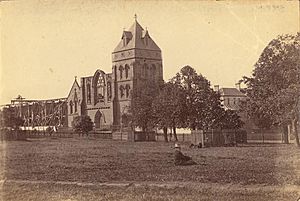 Former St Mary's Cathedral, Sydney, ca. 1870 (after the fire of 1865) - unknown photographer (3486704191)