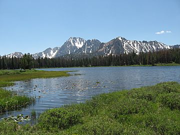 A photo of the White Cloud Mountains from Frog Lake