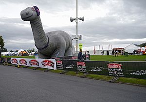 Inflatable Nessie, at the Loch Ness Marathon finish