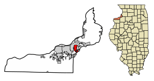 Location of Silvis in Rock Island County, Illinois.
