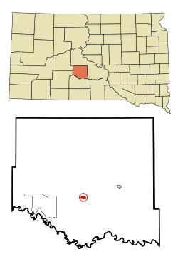 Location in Jones County and the state of South Dakota