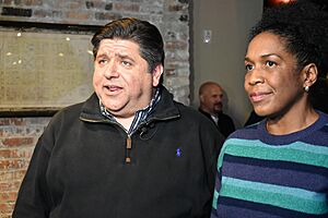 Juliana Stratton and J. B. Pritzker