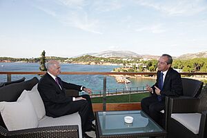 Lawrence Gonzi meeting with George Papandreou