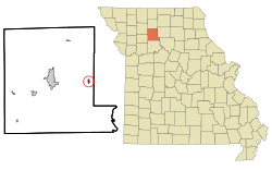 Location of Wheeling, Missouri