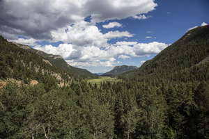 Majestic view from the old, one-way, dirt Fall River Road in Rocky Mountain National Park in the Front Range of the spectacular and high Rockies in north-central Colorado LCCN2015633347