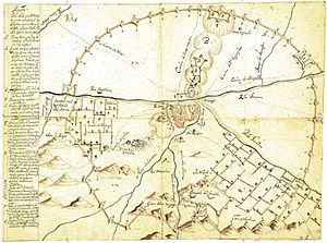 Mapa del sitio de Badajoz en 1658