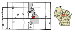 Location of Rothschild in Marathon County, Wisconsin.