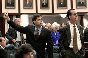 Marco Rubio and Mario Diaz-Balart in the House chamber
