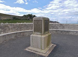 Marconi monument, Alum Bay, IW, UK